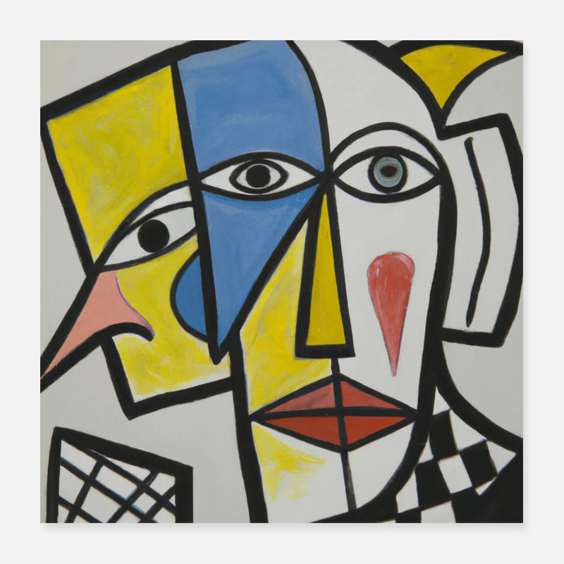 Kubismus Style Mozaik #005 Poster 40x40 cm