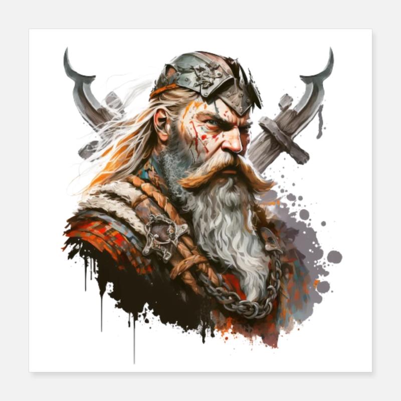 Wikinger Krieger Poster 40x40 cm
