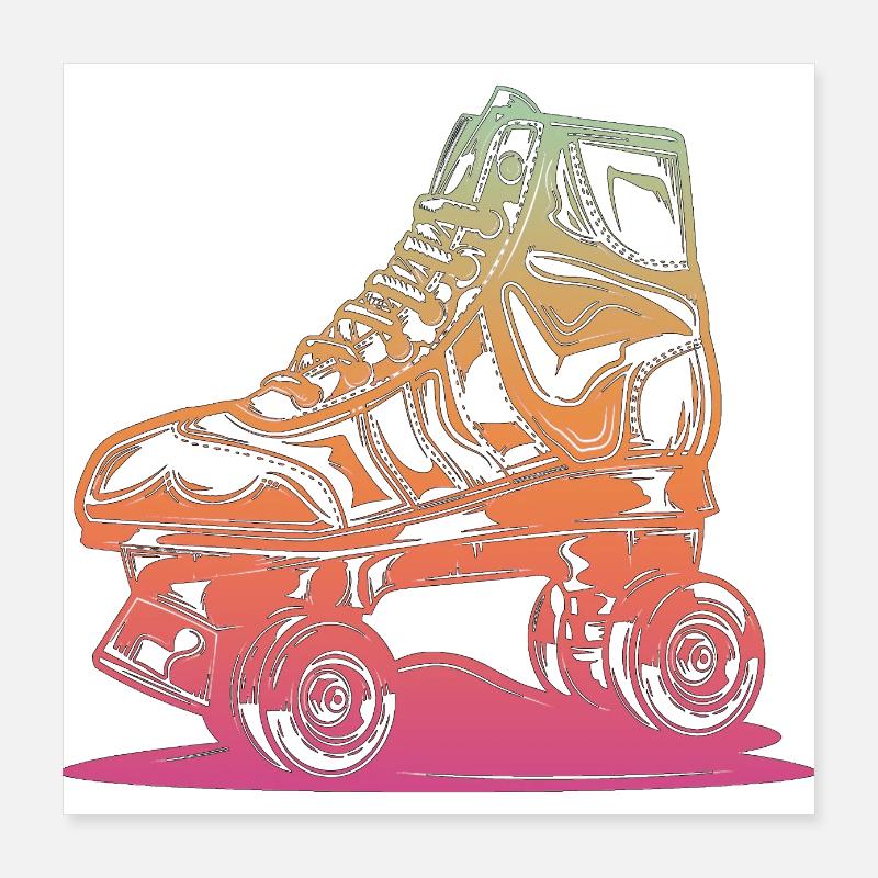 rollerblades patins rollers rollerskates retro Poster 40 x 40 cm
