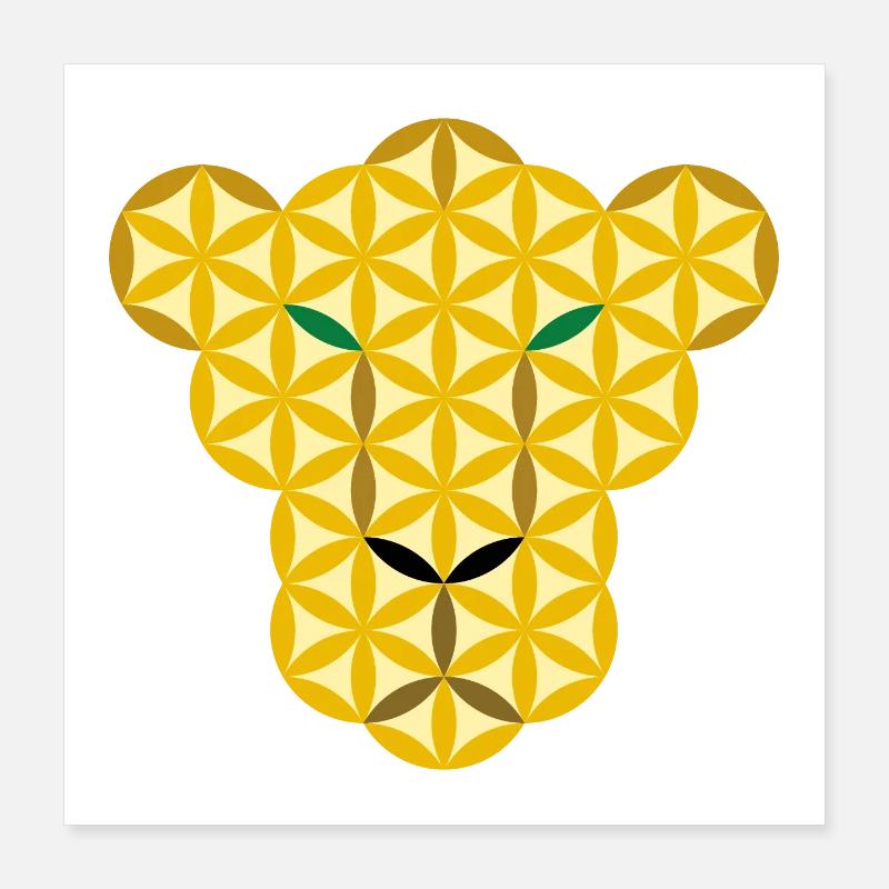 Panther des Lebens - Gr/E Poster 40x40 cm