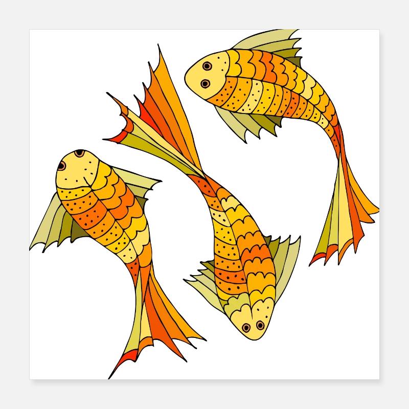 Fische Poster 40x40 cm
