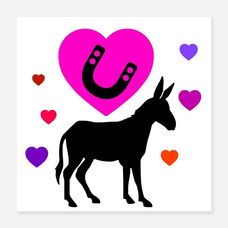 Esel Poster 40x40 cm