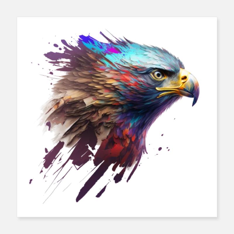 Mächtiger Adler: Ein modernes Ölbild Poster 40x40 cm