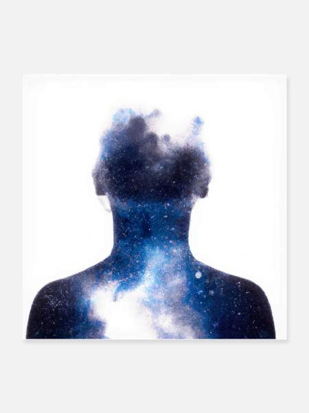Nebel Silhouette - Poster 40x40 cm - Weiß