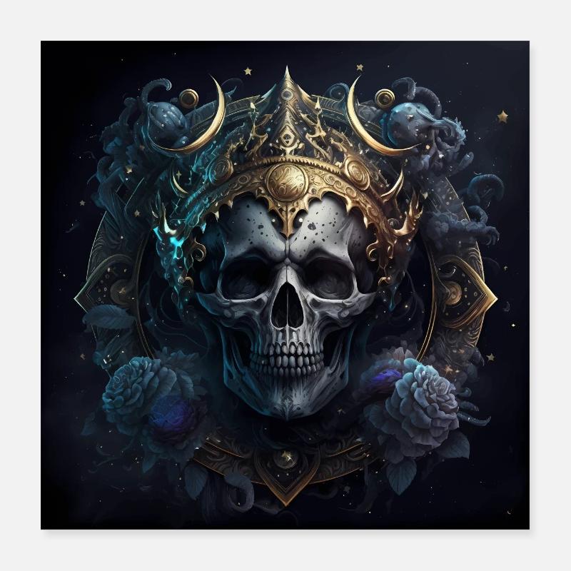 Dunkle Fantasy Schädel Version 2 Poster 40x40 cm