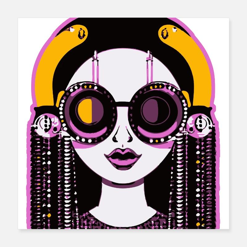 Musik Mädchen Poster 40x40 cm