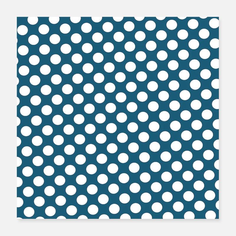 Polka dot blue background dot pattern blue white Poster 16" x 16" (40x40 cm)