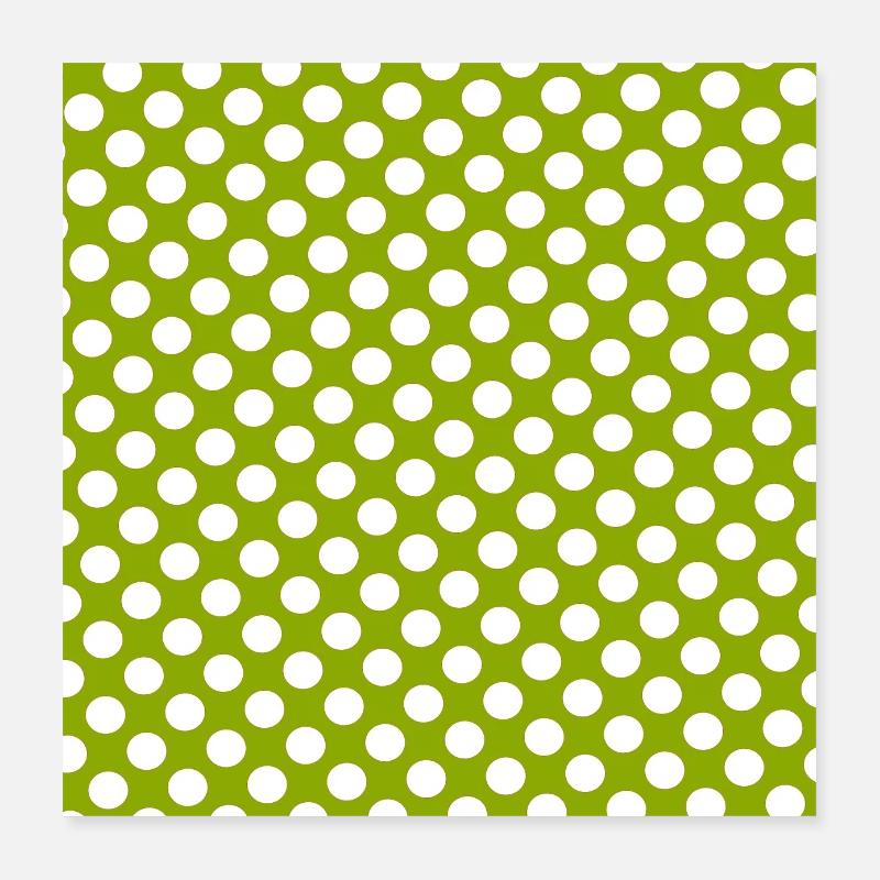 Polka point vert fond motif de points vert Poster 40 x 40 cm