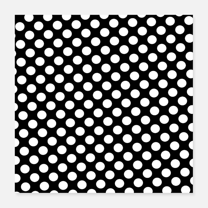 Polka dot black and white background dot pattern Poster 16" x 16" (40x40 cm)
