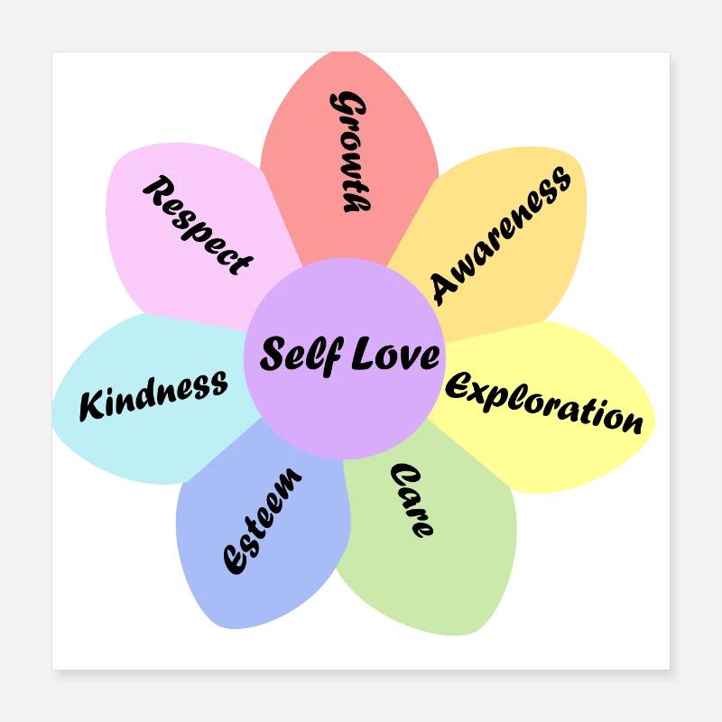 Rainbow pastel couleur self love basics Poster 40 x 40 cm