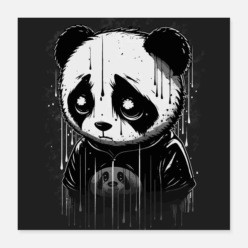 cute sad panda Poster 16" x 16" (40x40 cm)