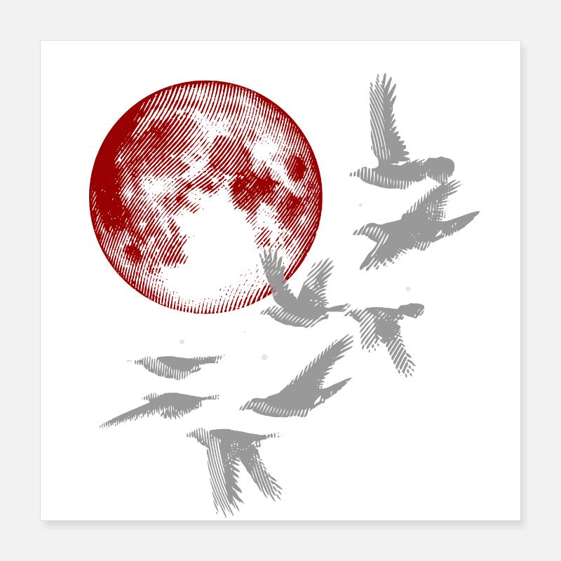 Sous la Lune Rouge Poster 40 x 40 cm
