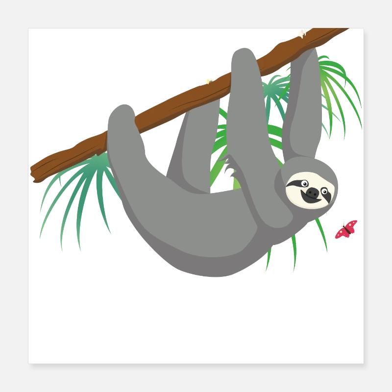 Sloth Poster 16" x 16" (40x40 cm)