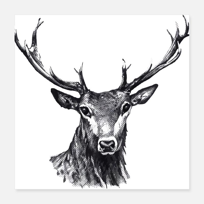 Hirsch Poster 40x40 cm