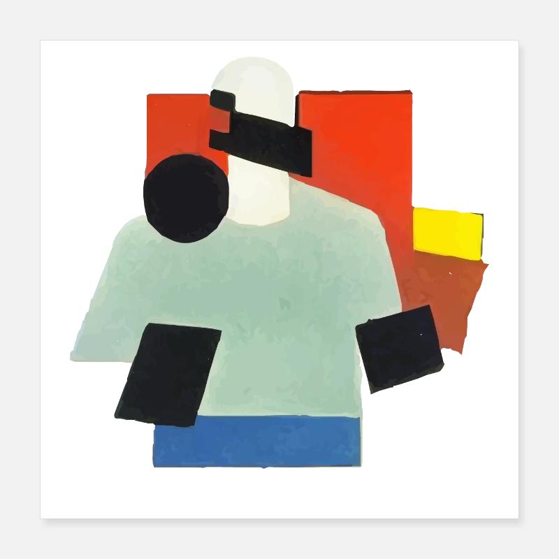 Virtuelle Realität - Suprematismus-Stil - KI Kunst Poster 40x40 cm