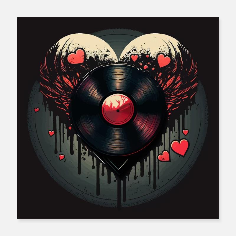 Vinyl Record Collector Poster 16" x 16" (40x40 cm)