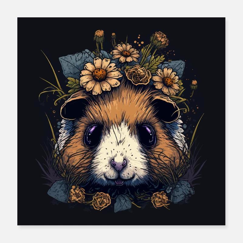 Amour d’animal de compagnie de cochon d’Inde Poster 40 x 40 cm