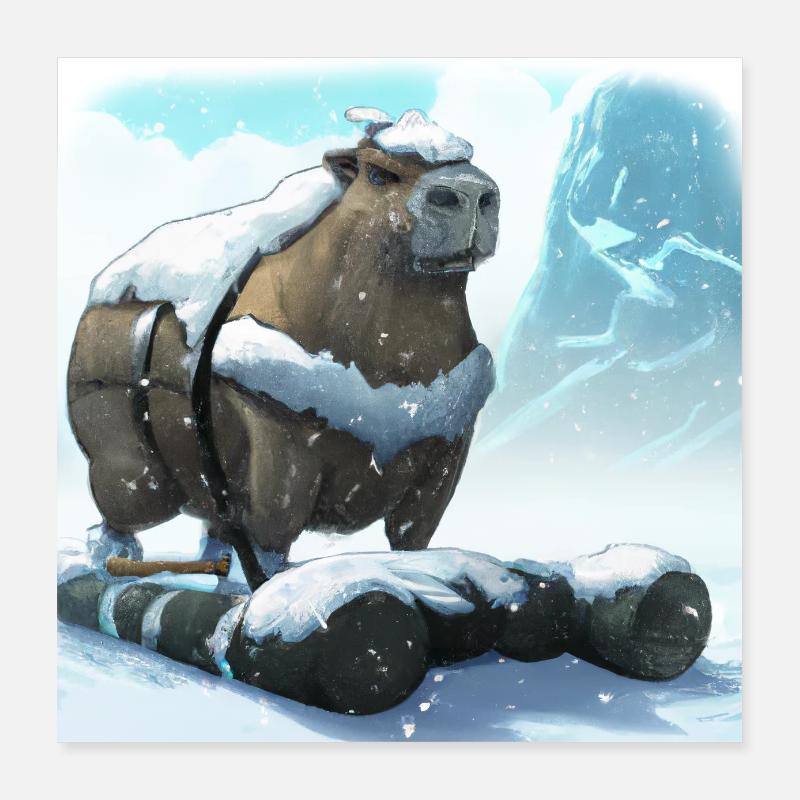 Starkes Capybara Poster 40x40 cm