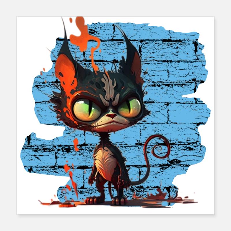 Drôle de chat Poster 40 x 40 cm