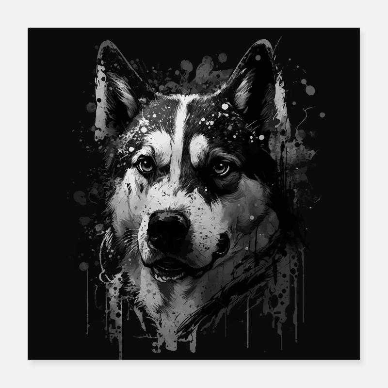 Husky Dog Poster 16" x 16" (40x40 cm)