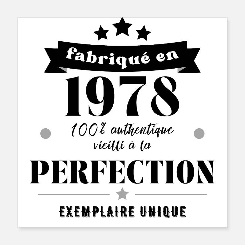 fabriqué en 1978 Poster 40 x 40 cm