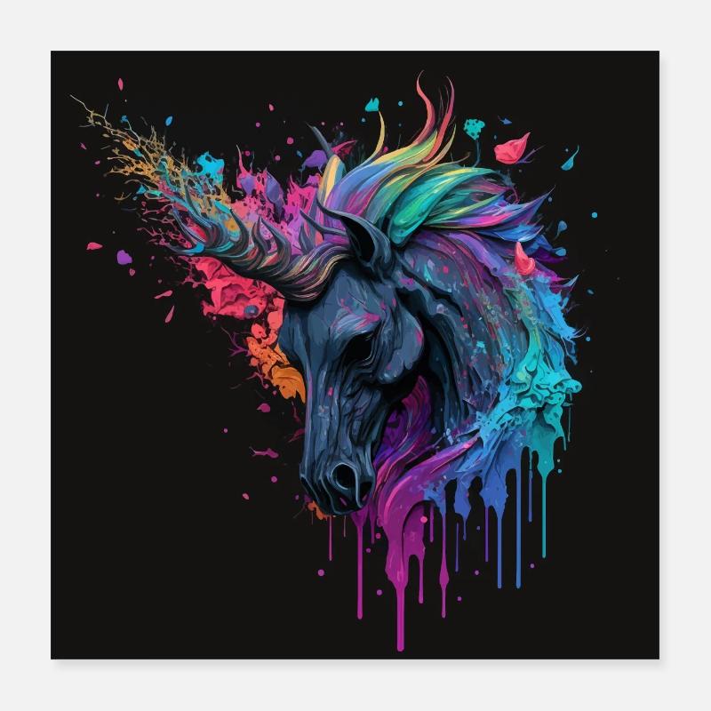 Rainbow Unicorn Poster 16" x 16" (40x40 cm)