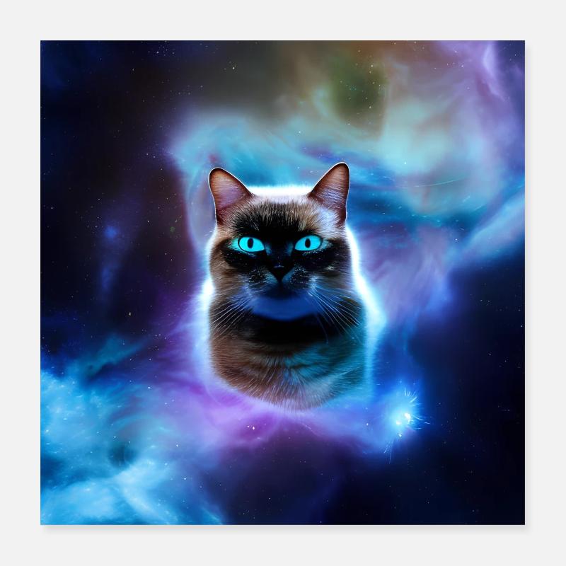 Chat dans l’espace Poster 40 x 40 cm