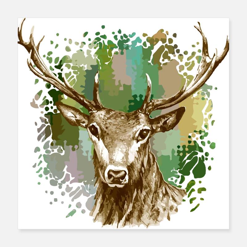 Hirsch Poster 40x40 cm