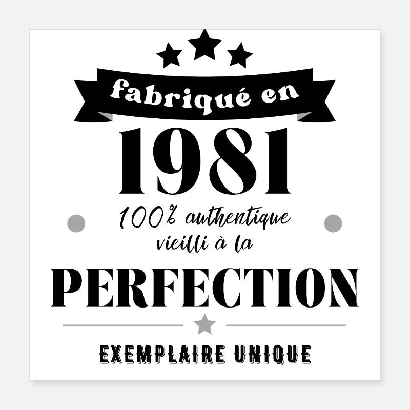 fabriqué en 1981 Poster 40 x 40 cm