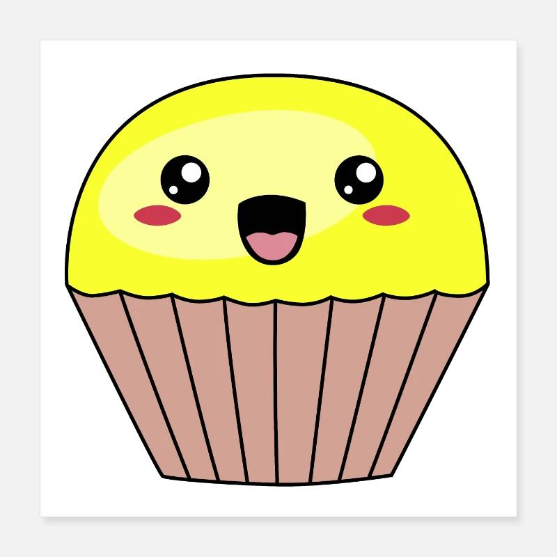 Muffins jaune doux Poster 40 x 40 cm