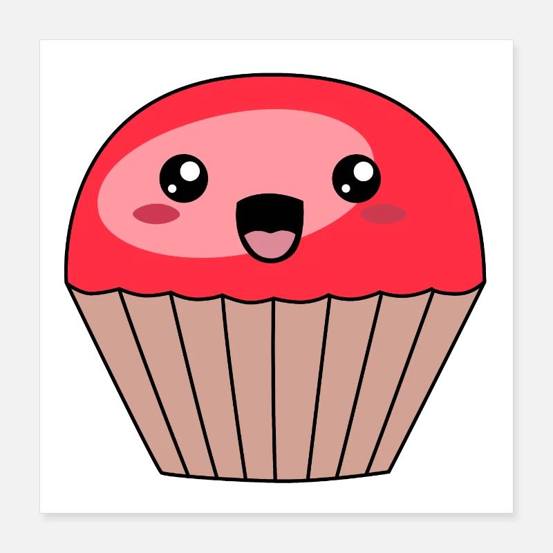 süßer roter Muffin Poster 40x40 cm