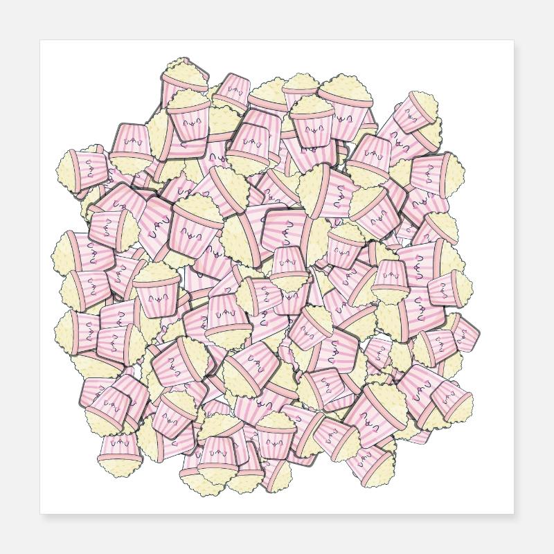 vieles süßes Popcorn Poster 40x40 cm