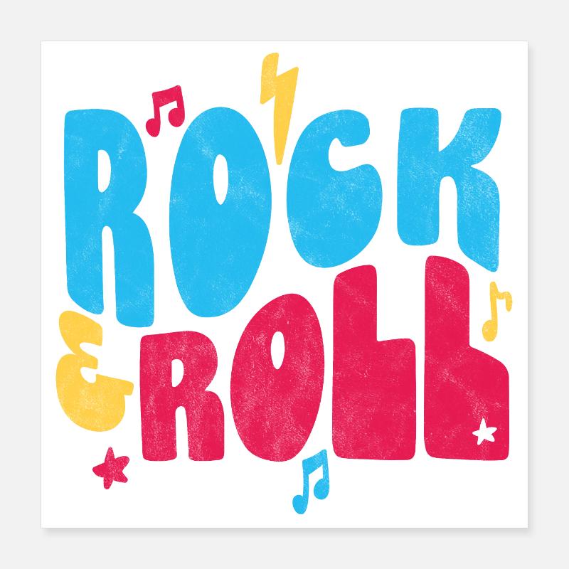 Rock and Roll Farbe Poster 40x40 cm