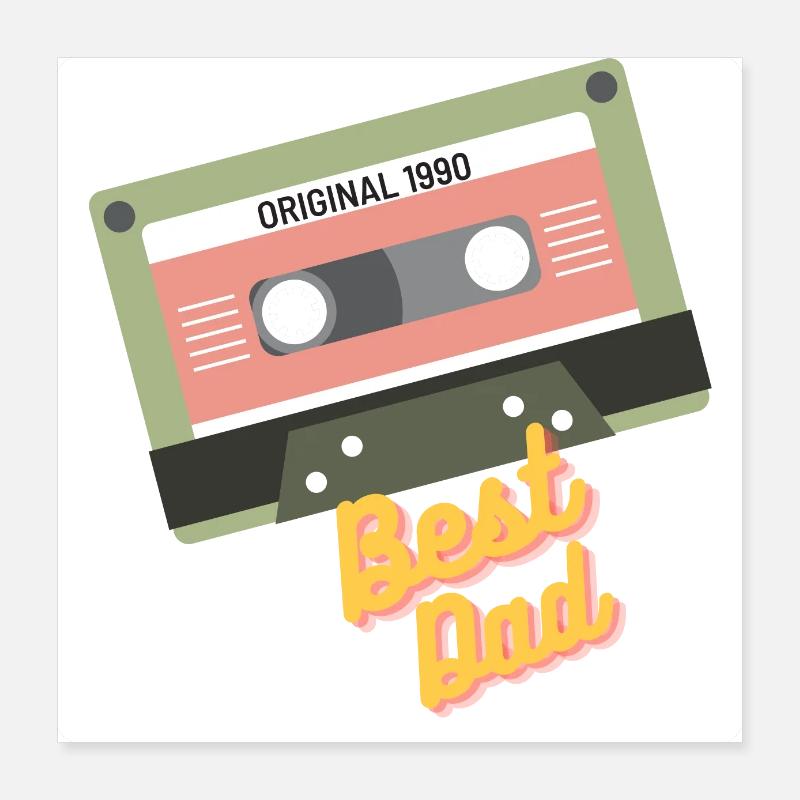 1990 Best Dad Poster 40x40 cm