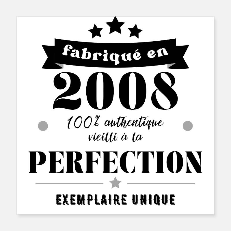 fabriqué en 2008 Poster 40 x 40 cm