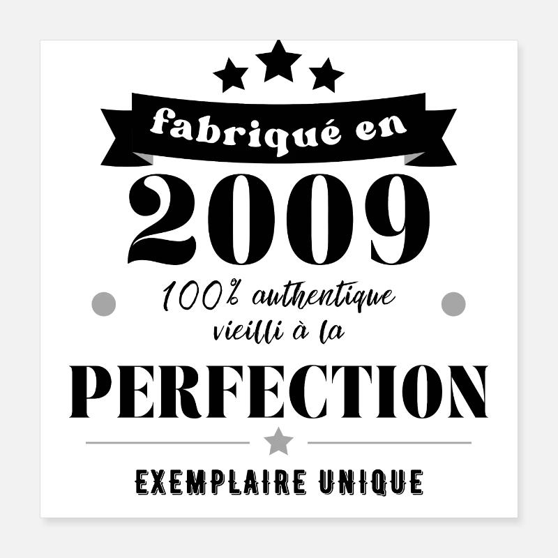fabriqué en 2009 Poster 40 x 40 cm