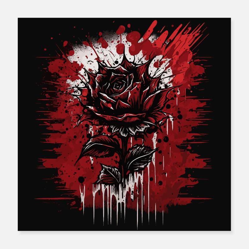 Dark Red Rose Poster 16" x 16" (40x40 cm)