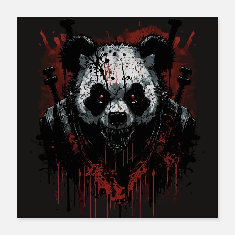 Guerrier panda Poster 40 x 40 cm