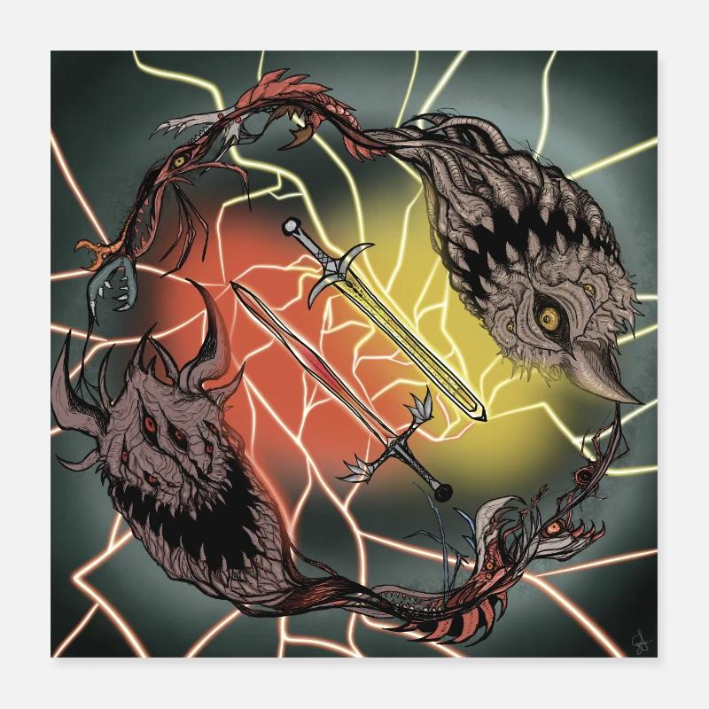 Gleichgewicht der Dämonen Poster 40x40 cm