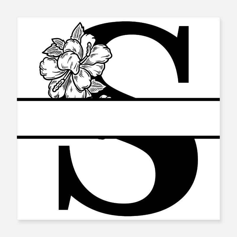 Lettere floreali personalizzate Poster 40x40 cm
