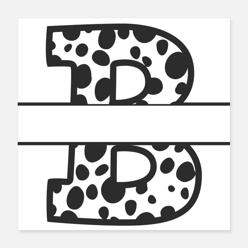 Letter B custom cow pattern Poster 16" x 16" (40x40 cm)