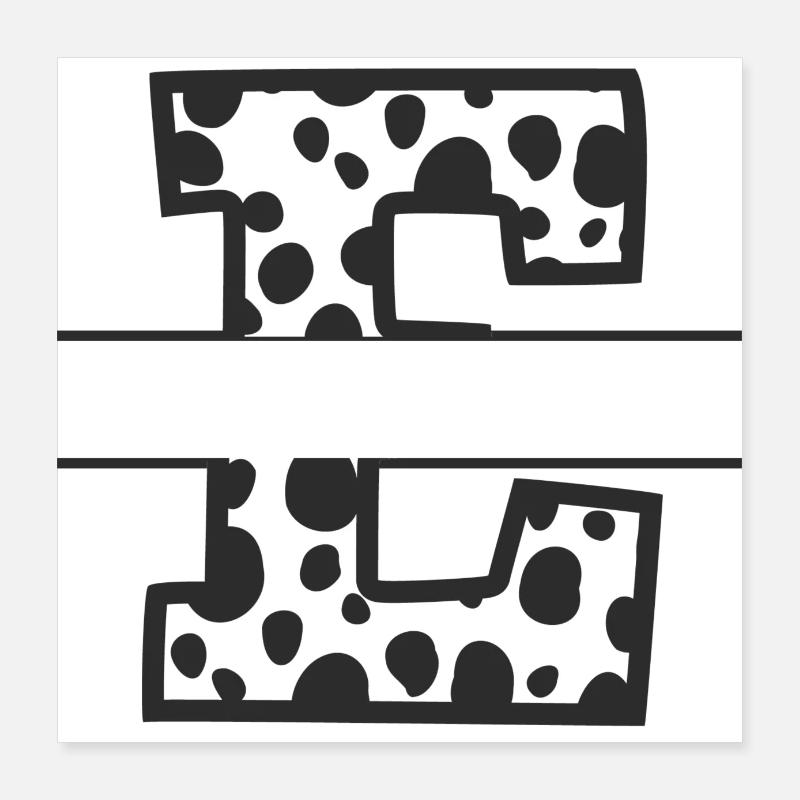 Letter e custom cow pattern Poster 16" x 16" (40x40 cm)