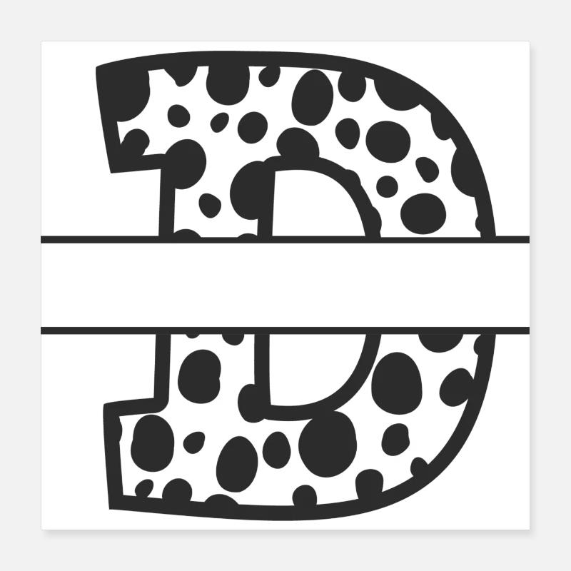 Personalisierter Kuhmusterbuchstabe Poster 40x40 cm