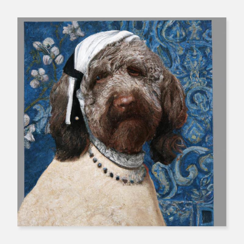 Doodle with a pearl earring Poster 40x40 cm