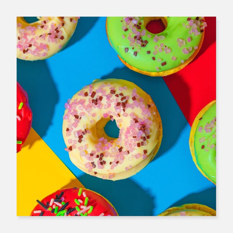 Donuts bunt Poster 40x40 cm