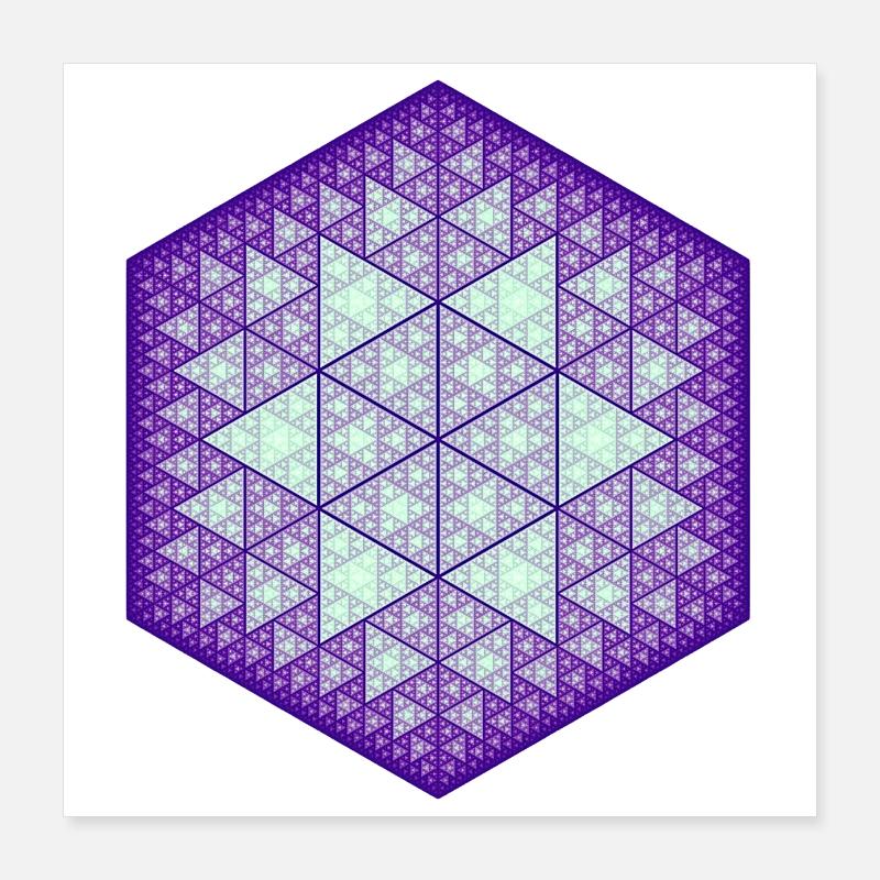 Sierpinski Hexagon Star Poster 16" x 16" (40x40 cm)