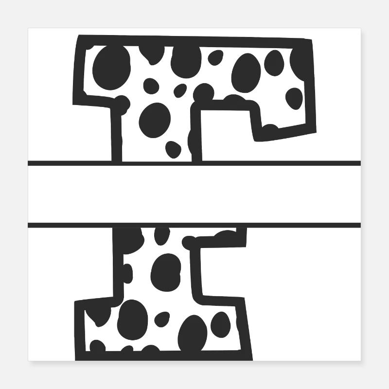 letter f custom cow pattern Poster 16" x 16" (40x40 cm)