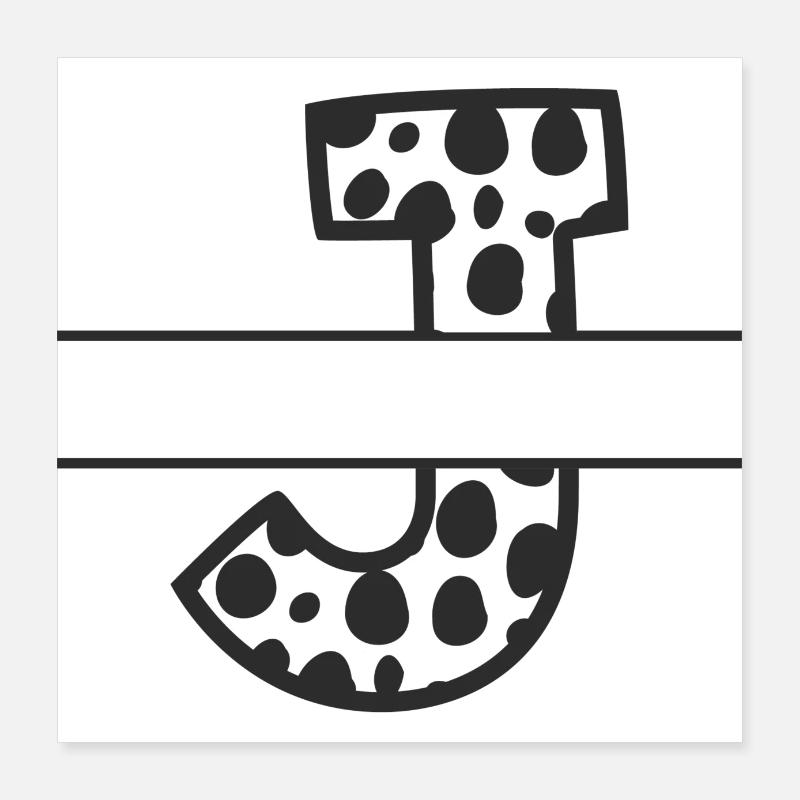 Letter J custom cow pattern Poster 16" x 16" (40x40 cm)
