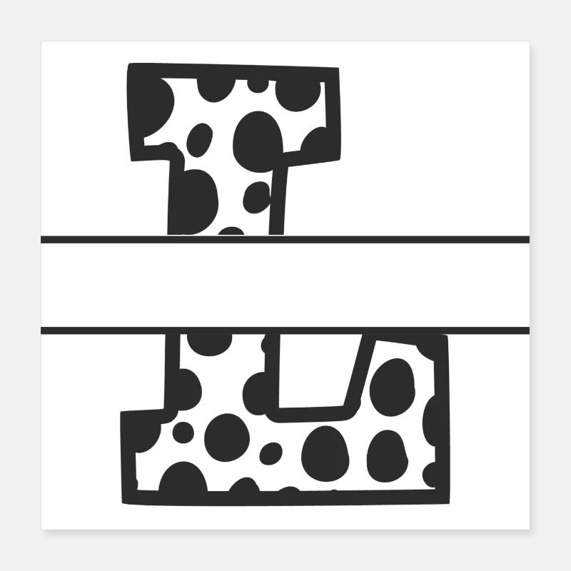 Letter L Custom cow pattern Poster 16" x 16" (40x40 cm)