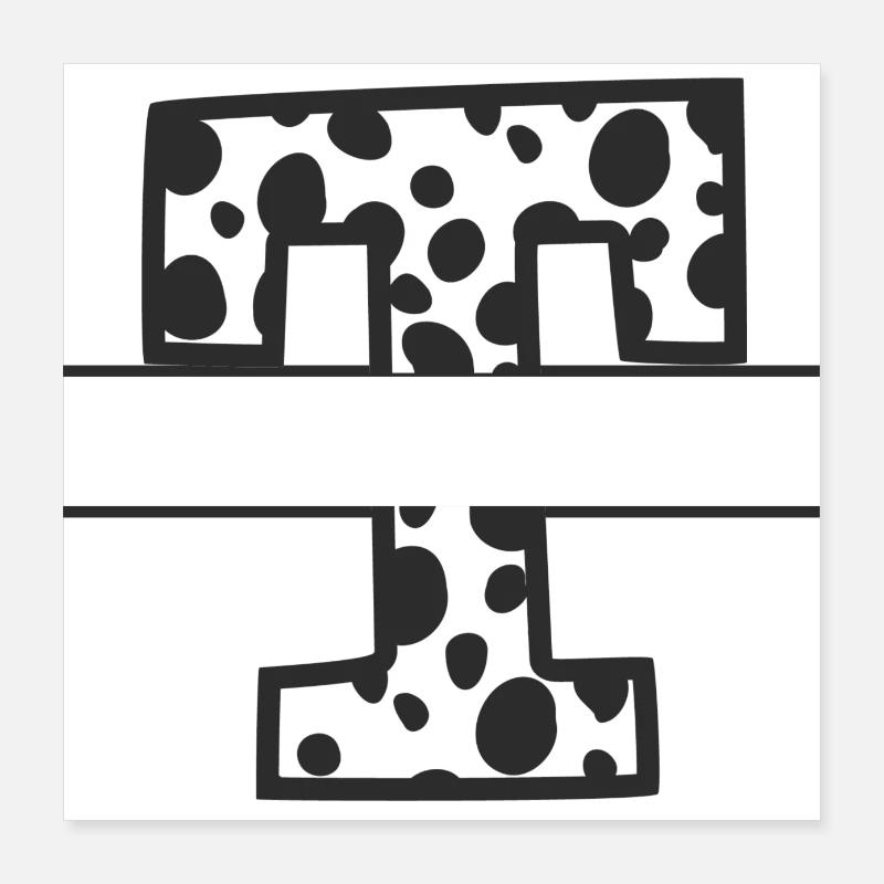 letter t custom cow pattern Poster 16" x 16" (40x40 cm)